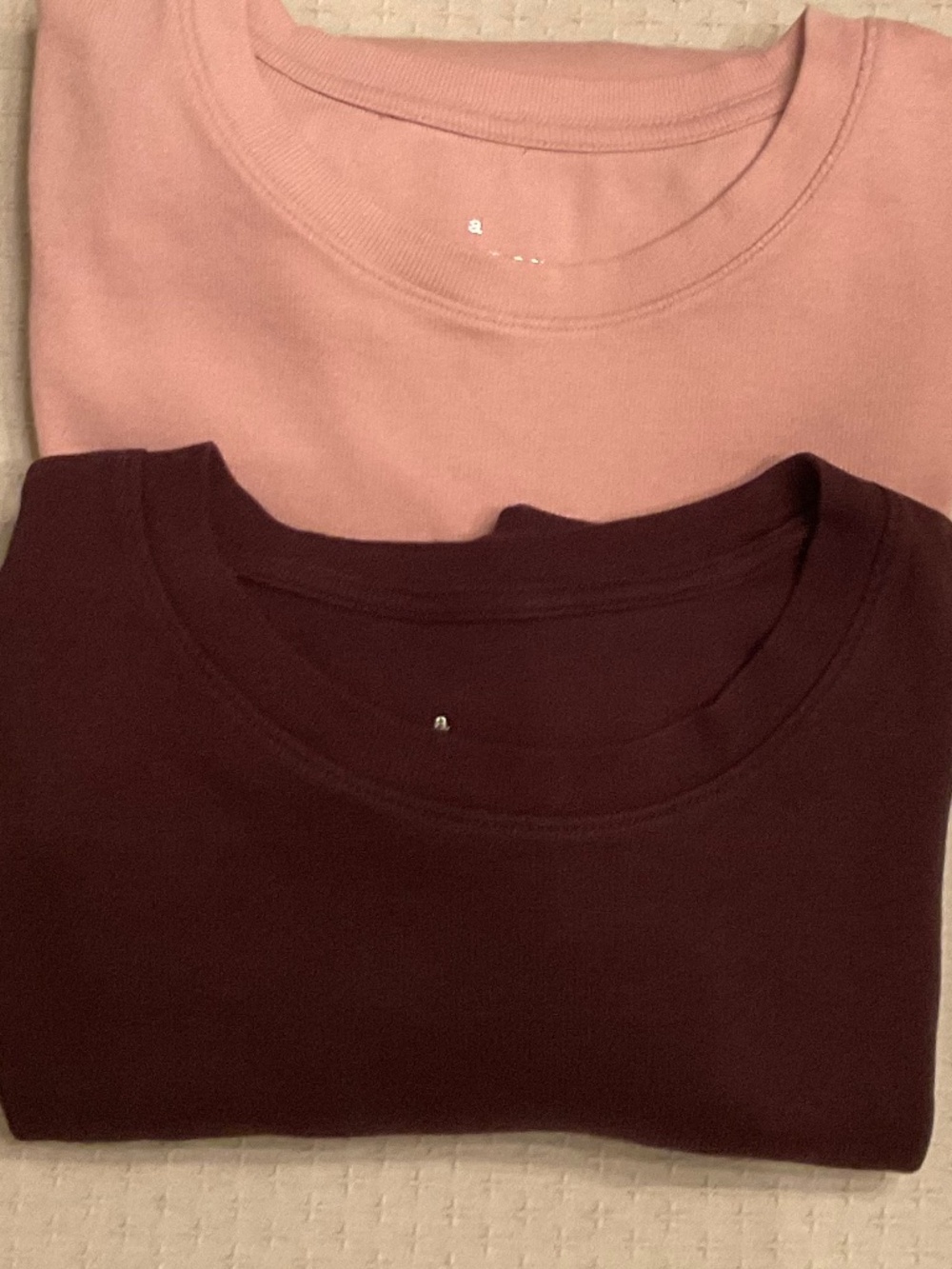 A New Day LOT of 2 Women’s Stretchy Tees Pink & Brownish Burgundy